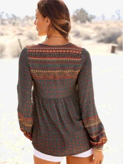 Buffalo Chemisiers<Chemisier encolure ronde fendue et lien à nouer