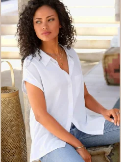 LASCANA Chemisiers<Chemisier estival avec patte de boutonnage