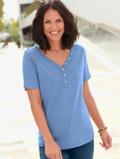 Collection L T-Shirts<Chemisier femme à boutons et manches courtes