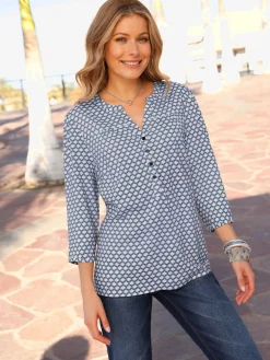 Chemisiers<Chemisier femme imprimé col v boutonné