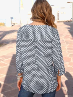 Chemisiers<Chemisier femme imprimé col v boutonné