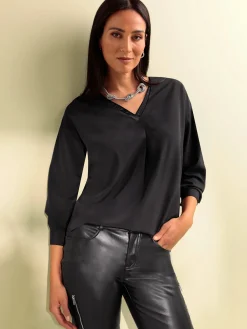 Rick Cardona Chemisiers<Chemisier garniture de satin décorative