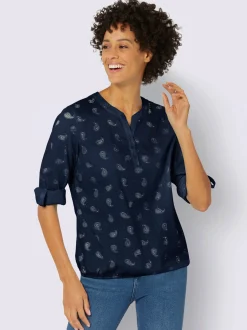 Chemisiers<Chemisier imprimé col rond manchettes boutonnées