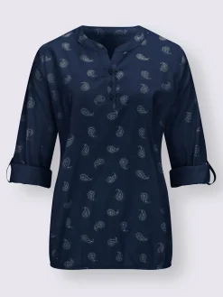 Chemisiers<Chemisier imprimé col rond manchettes boutonnées