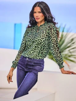Ashley Brooke Chemisiers<Chemisier joli motif léopard