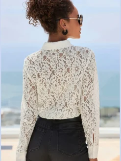 LASCANA Chemisiers<Chemisier moderne en dentelle