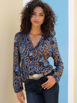 Linea Tesini Chemisiers<Chemisier motif paisley coloré