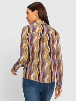 Rick Cardona Chemisiers<Chemisier motif vagues décoratif