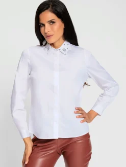 Ashley Brooke Chemisiers<Chemisier pierres fantaisie sur le col