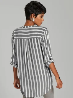 Creation L Chemisiers<Chemisier rayé pure viscose