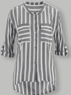 Creation L Chemisiers<Chemisier rayé pure viscose