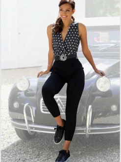 LASCANA Combinaisons|Pantalons<Combinaison col v chevauchant