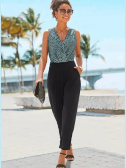 LASCANA Combinaisons|Pantalons<Combinaison col v chevauchant