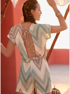 LASCANA Combinaisons|Pantalons<Combinaison courte large encolure