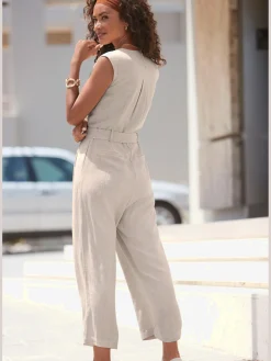 LASCANA Combinaisons|Pantalons<Combinaison courte patte de boutonnage devant