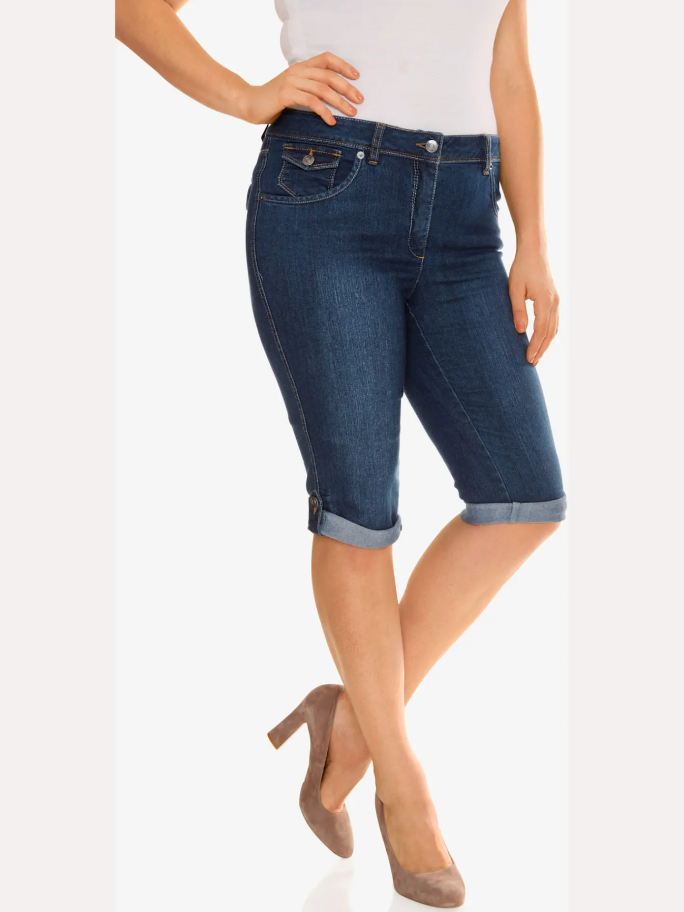 Ashley Brooke Jeans|Pantalons<Corsaire en jean coupe skinny
