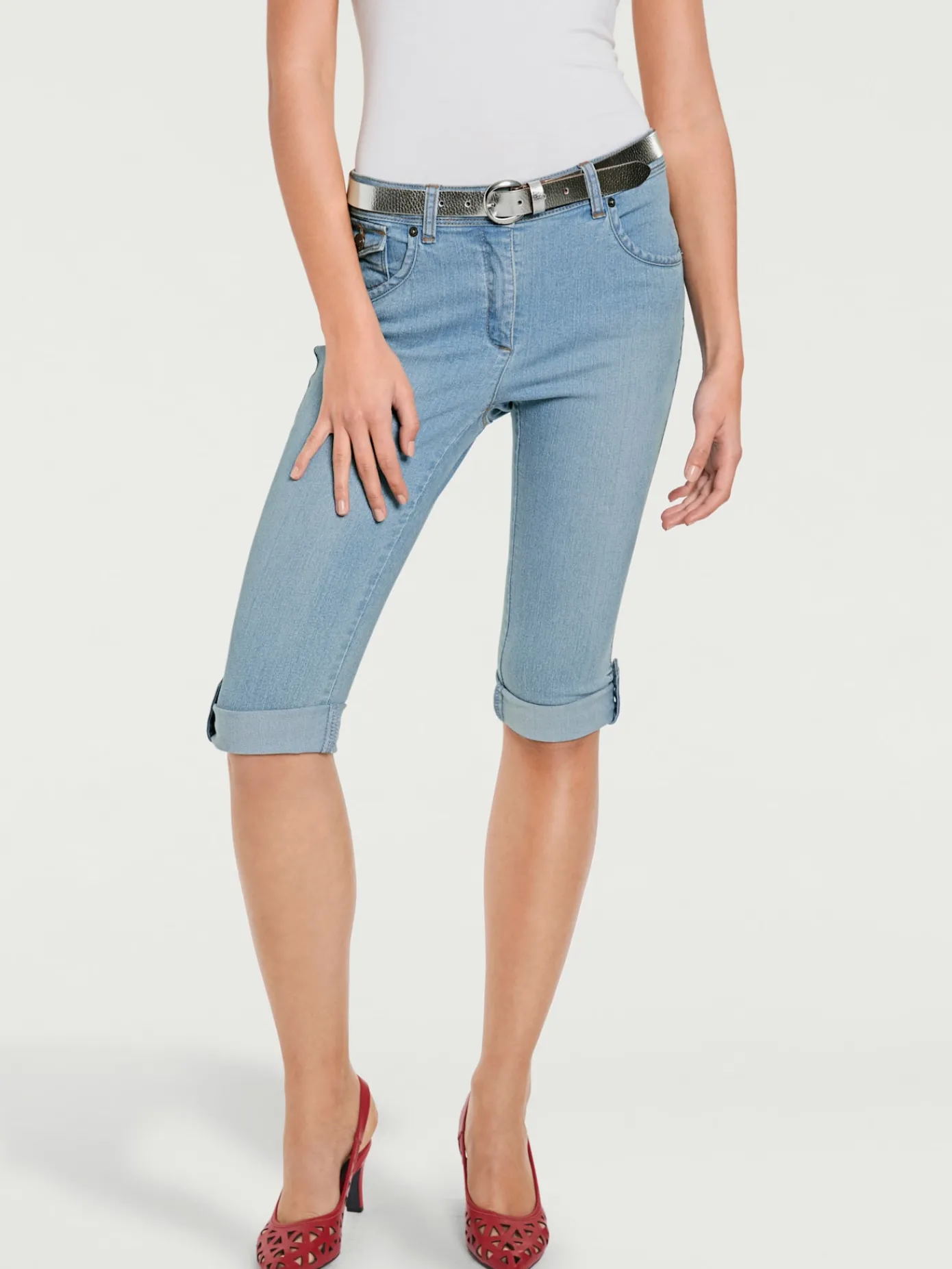 Ashley Brooke Pantalons<Corsaire en jean coupe skinny