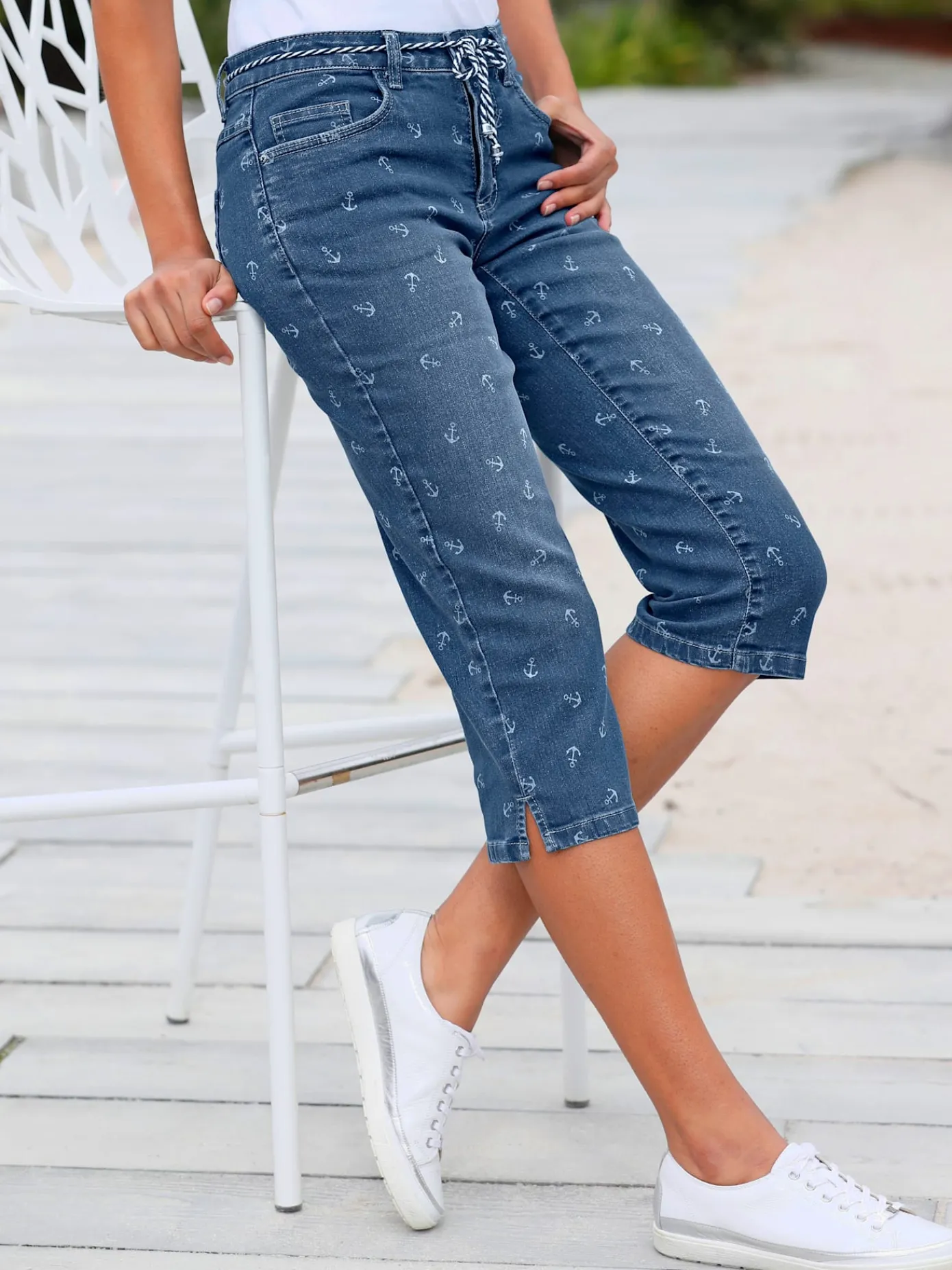 Collection L Jeans|Pantalons<Corsaire en jean qualité coton
