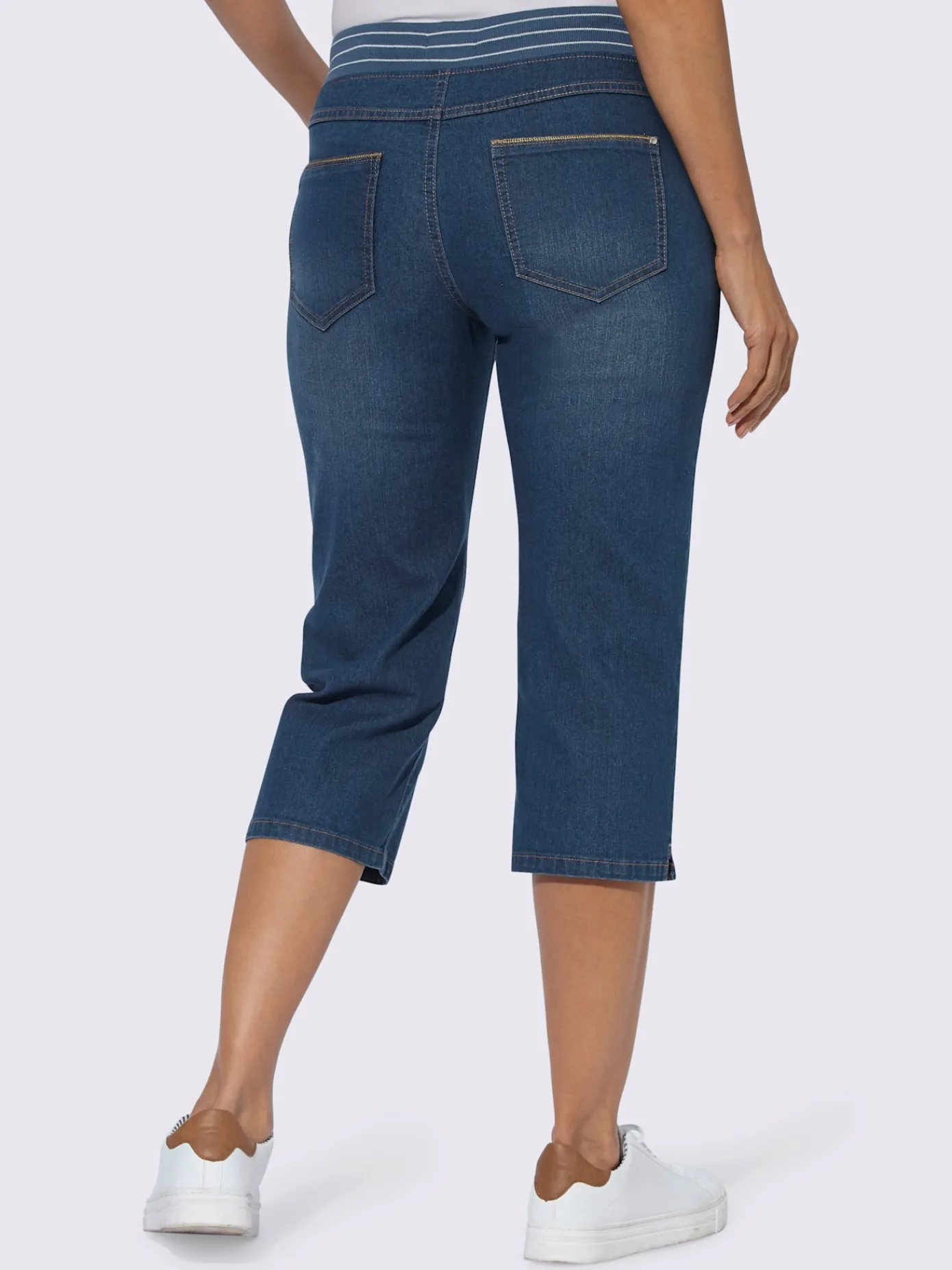 Collection L Jeans|Pantalons<Corsaire en jean qualité coton doux sur la peau