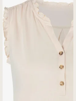 LASCANA Débardeurs<Débardeur à volants bord volanté féminin à l'encolure et aux emmanchures