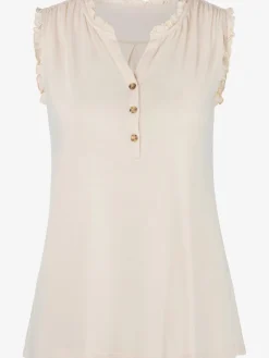 LASCANA Débardeurs<Débardeur à volants bord volanté féminin à l'encolure et aux emmanchures