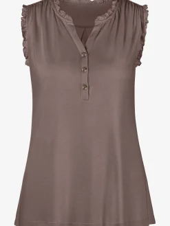 LASCANA Débardeurs<Débardeur à volants bord volanté féminin à l'encolure et aux emmanchures