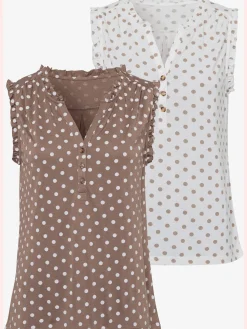 LASCANA Débardeurs<Débardeur à volants bord volanté féminin à l'encolure et aux emmanchures