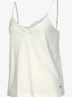 LASCANA T-Shirts<Débardeur avec empiècement en dentelle à l'encolure en v