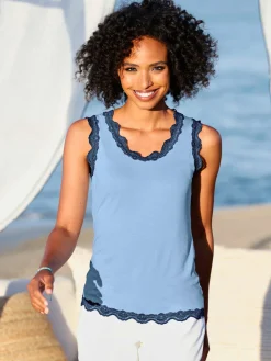 Linea Tesini T-Shirts|Débardeurs<Débardeur bordure en dentelle décorative