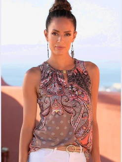 LASCANA T-Shirts|Débardeurs<Débardeur boucle décorative couleur or