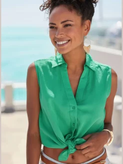 LASCANA Débardeurs<Débardeur col chemisier classique