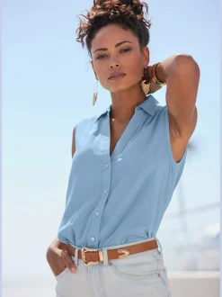 LASCANA Débardeurs<Débardeur col chemisier classique