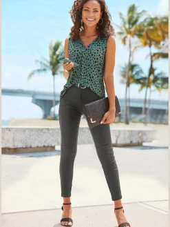 LASCANA T-Shirts|Débardeurs<Débardeur col v plissé