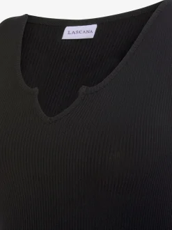 LASCANA T-Shirts<Débardeur côtelé petite encolure devant