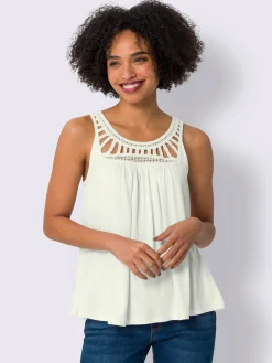 Linea Tesini Débardeurs|T-Shirts<Débardeur dentelle crochetée à l'encolure ronde