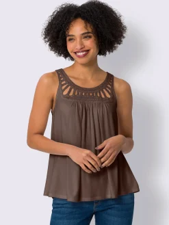 Linea Tesini Débardeurs|T-Shirts<Débardeur dentelle crochetée à l'encolure ronde