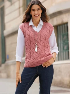Pulls<Débardeur en tricot 50% coton