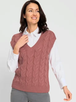 Pulls<Débardeur en tricot 50% coton