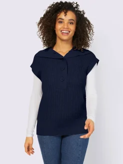 Best Connection Pulls<Débardeur en tricot 2 types de cols : col montant ou à revers