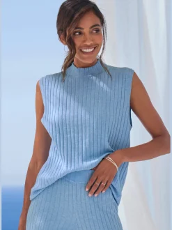 French Connection Débardeurs<Débardeur en tricot débardeur sans manches en qualité côtelée