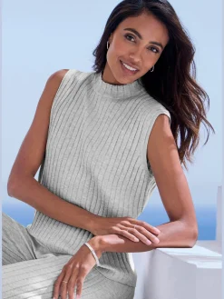 French Connection Débardeurs<Débardeur en tricot débardeur sans manches en qualité côtelée