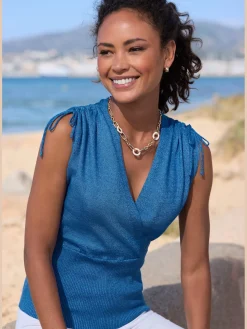 LASCANA Débardeurs<Débardeur en tricot encolure en v aspect superposé