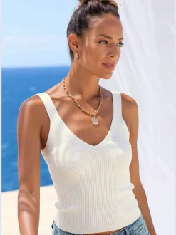 LASCANA Débardeurs<Débardeur en tricot encolure en v affinante