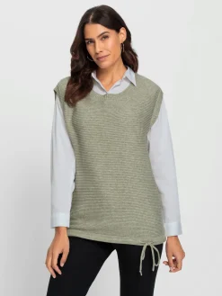 Pulls<Débardeur en tricot fil chiné doux