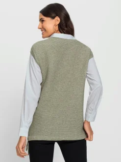 Pulls<Débardeur en tricot fil chiné doux