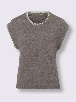 Linea Tesini Pulls<Débardeur en tricot fil moelleux à poils longs