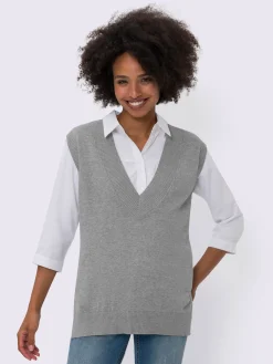 Linea Tesini Pulls<Débardeur en tricot pur coton