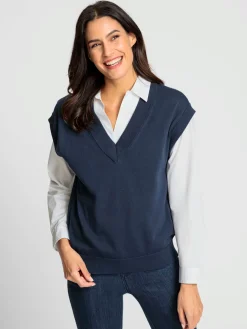 Pulls<Débardeur en tricot tricot fin