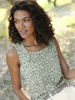 Collection L T-Shirts|Débardeurs<Débardeur encolure carrée imprimé tendance