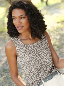 Collection L T-Shirts|Débardeurs<Débardeur encolure carrée imprimé tendance